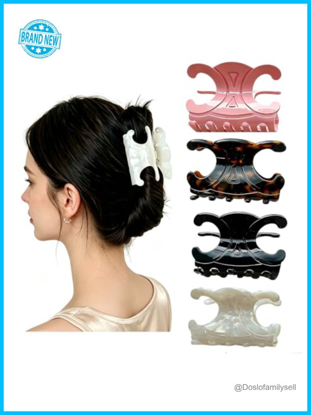 4 Pack Acetate Butterfly Hair Claw Clips Medium For Women Thick Fine Hair